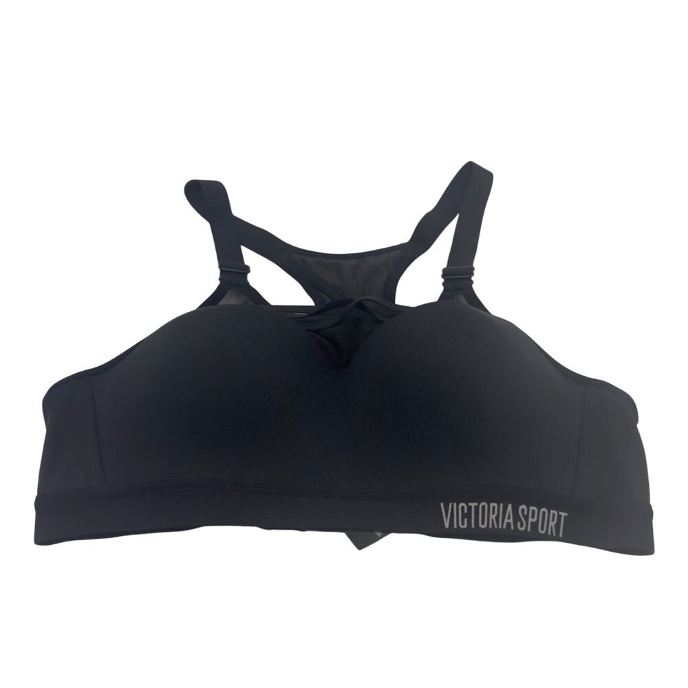 Victoria Sport Black Adjustable Back Lightweight Padded Strappy Sports Bra 34B